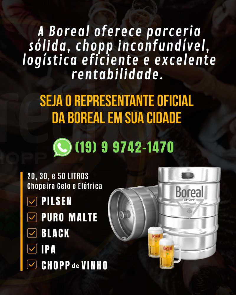 Quer ser distribuidor do Chopp Boreal na sua cidade
